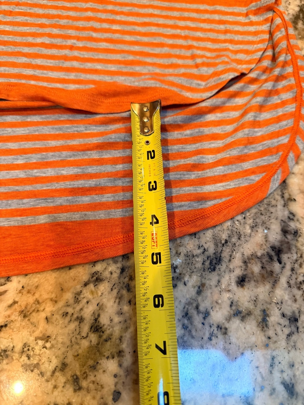Cabi Rearview Mirror Hangout Tee Orange Gray High Low Top Sz S NWT. Fall Autumn - Picture 8 of 13